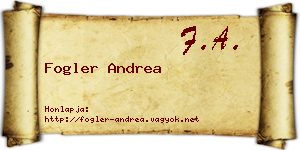 Fogler Andrea névjegykártya